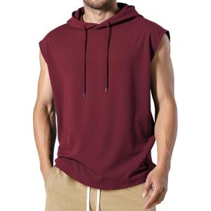 image:imageJMIERR Mens Drawstring Hooded Shirts  Casual Loose Fit Cotton Hoodies Tee Shirt for Daily WearRed