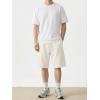 image:imageJMIERR Mens Baggy Sweat Shorts Lightweight Cotton Under Knee Casual Drawstring Lounge Workout Gym ShortsBeige