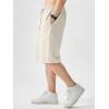 image:imageJMIERR Mens Baggy Sweat Shorts Lightweight Cotton Under Knee Casual Drawstring Lounge Workout Gym ShortsBeige