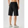 image:imageJMIERR Mens Baggy Sweat Shorts Lightweight Cotton Under Knee Casual Drawstring Lounge Workout Gym ShortsBlack