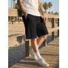 image:imageJMIERR Mens Baggy Sweat Shorts Lightweight Cotton Under Knee Casual Drawstring Lounge Workout Gym ShortsBlack