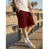 image:imageJMIERR Mens Baggy Sweat Shorts Lightweight Cotton Under Knee Casual Drawstring Lounge Workout Gym ShortsRed