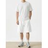 image:imageJMIERR Mens Baggy Sweat Shorts Lightweight Cotton Under Knee Casual Drawstring Lounge Workout Gym ShortsWhite