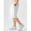 image:imageJMIERR Mens Baggy Sweat Shorts Lightweight Cotton Under Knee Casual Drawstring Lounge Workout Gym ShortsWhite