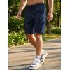 image:imageJMIERR Mens Casual Stretch Cargo Shorts Classic Drawstring Elastic Waist Summer Work Short with Multi PocketsDirty Blue