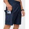 image:imageJMIERR Mens Casual Stretch Cargo Shorts Classic Drawstring Elastic Waist Summer Work Short with Multi PocketsDirty Blue