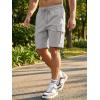 image:imageJMIERR Mens Casual Stretch Cargo Shorts Classic Drawstring Elastic Waist Summer Work Short with Multi PocketsGrey