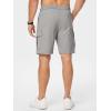 image:imageJMIERR Mens Casual Stretch Cargo Shorts Classic Drawstring Elastic Waist Summer Work Short with Multi PocketsGrey