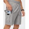 image:imageJMIERR Mens Casual Stretch Cargo Shorts Classic Drawstring Elastic Waist Summer Work Short with Multi PocketsGrey