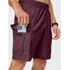 image:imageJMIERR Mens Casual Stretch Cargo Shorts Classic Drawstring Elastic Waist Summer Work Short with Multi PocketsRed 2