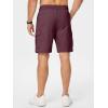 image:imageJMIERR Mens Casual Stretch Cargo Shorts Classic Drawstring Elastic Waist Summer Work Short with Multi PocketsRed 2