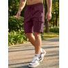 image:imageJMIERR Mens Casual Stretch Cargo Shorts Classic Drawstring Elastic Waist Summer Work Short with Multi PocketsRed 2