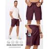 image:imageJMIERR Mens Casual Stretch Cargo Shorts Classic Drawstring Elastic Waist Summer Work Short with Multi PocketsRed 2