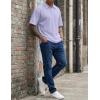 image:imageJMIERR Mens Polo Shirt Textured Knit Button Casual Short Sleeve Summer Vacation Beach Stretchy Golf ShirtsLight Purple