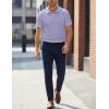 image:imageJMIERR Mens Polo Shirt Textured Knit Button Casual Short Sleeve Summer Vacation Beach Stretchy Golf ShirtsLight Purple