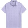 image:imageJMIERR Mens Polo Shirt Textured Knit Button Casual Short Sleeve Summer Vacation Beach Stretchy Golf ShirtsLight Purple