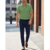 image:imageJMIERR Mens Polo Shirt Textured Knit Button Casual Short Sleeve Summer Vacation Beach Stretchy Golf ShirtsMint Green