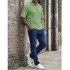image:imageJMIERR Mens Polo Shirt Textured Knit Button Casual Short Sleeve Summer Vacation Beach Stretchy Golf ShirtsMint Green