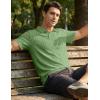 image:imageJMIERR Mens Polo Shirt Textured Knit Button Casual Short Sleeve Summer Vacation Beach Stretchy Golf ShirtsMint Green