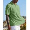 image:imageJMIERR Mens Polo Shirt Textured Knit Button Casual Short Sleeve Summer Vacation Beach Stretchy Golf ShirtsMint Green