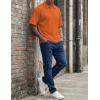 image:imageJMIERR Mens Polo Shirt Textured Knit Button Casual Short Sleeve Summer Vacation Beach Stretchy Golf ShirtsOrange