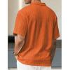 image:imageJMIERR Mens Polo Shirt Textured Knit Button Casual Short Sleeve Summer Vacation Beach Stretchy Golf ShirtsOrange