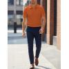 image:imageJMIERR Mens Polo Shirt Textured Knit Button Casual Short Sleeve Summer Vacation Beach Stretchy Golf ShirtsOrange