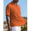 image:imageJMIERR Mens Polo Shirt Textured Knit Button Casual Short Sleeve Summer Vacation Beach Stretchy Golf ShirtsOrange