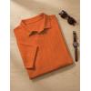 image:imageJMIERR Mens Polo Shirt Textured Knit Button Casual Short Sleeve Summer Vacation Beach Stretchy Golf ShirtsOrange