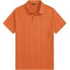 image:imageJMIERR Mens Polo Shirt Textured Knit Button Casual Short Sleeve Summer Vacation Beach Stretchy Golf ShirtsOrange