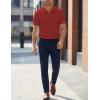 image:imageJMIERR Mens Polo Shirt Textured Knit Button Casual Short Sleeve Summer Vacation Beach Stretchy Golf ShirtsRuby Red