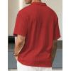 image:imageJMIERR Mens Polo Shirt Textured Knit Button Casual Short Sleeve Summer Vacation Beach Stretchy Golf ShirtsRuby Red