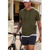 image:imageJMIERR Mens Short Sleeve Hoodie Cotton Hooded Tshirts Lightweight Solid Tops with PocketArmy Green