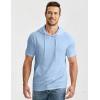image:imageJMIERR Mens Short Sleeve Hoodie Cotton Hooded Tshirts Lightweight Solid Tops with PocketBaby Blue
