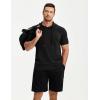 image:imageJMIERR Mens Short Sleeve Hoodie Cotton Hooded Tshirts Lightweight Solid Tops with PocketBlack