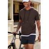 image:imageJMIERR Mens Short Sleeve Hoodie Cotton Hooded Tshirts Lightweight Solid Tops with PocketBrown
