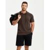 image:imageJMIERR Mens Short Sleeve Hoodie Cotton Hooded Tshirts Lightweight Solid Tops with PocketBrown