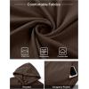 image:imageJMIERR Mens Short Sleeve Hoodie Cotton Hooded Tshirts Lightweight Solid Tops with PocketBrown