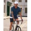 image:imageJMIERR Mens Short Sleeve Hoodie Cotton Hooded Tshirts Lightweight Solid Tops with PocketDark Blue