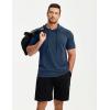 image:imageJMIERR Mens Short Sleeve Hoodie Cotton Hooded Tshirts Lightweight Solid Tops with PocketDark Blue