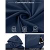 image:imageJMIERR Mens Short Sleeve Hoodie Cotton Hooded Tshirts Lightweight Solid Tops with PocketDark Blue