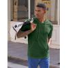 image:imageJMIERR Mens Short Sleeve Hoodie Cotton Hooded Tshirts Lightweight Solid Tops with PocketDark Green