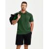 image:imageJMIERR Mens Short Sleeve Hoodie Cotton Hooded Tshirts Lightweight Solid Tops with PocketDark Green
