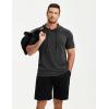 image:imageJMIERR Mens Short Sleeve Hoodie Cotton Hooded Tshirts Lightweight Solid Tops with PocketDark Grey