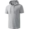image:imageJMIERR Mens Short Sleeve Hoodie Cotton Hooded Tshirts Lightweight Solid Tops with PocketGrey