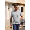 image:imageJMIERR Mens Short Sleeve Hoodie Cotton Hooded Tshirts Lightweight Solid Tops with PocketGrey