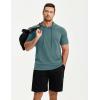image:imageJMIERR Mens Short Sleeve Hoodie Cotton Hooded Tshirts Lightweight Solid Tops with PocketGrey Green
