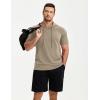 image:imageJMIERR Mens Short Sleeve Hoodie Cotton Hooded Tshirts Lightweight Solid Tops with PocketKhaki