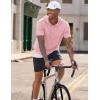 image:imageJMIERR Mens Short Sleeve Hoodie Cotton Hooded Tshirts Lightweight Solid Tops with PocketPink