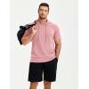 image:imageJMIERR Mens Short Sleeve Hoodie Cotton Hooded Tshirts Lightweight Solid Tops with PocketPink